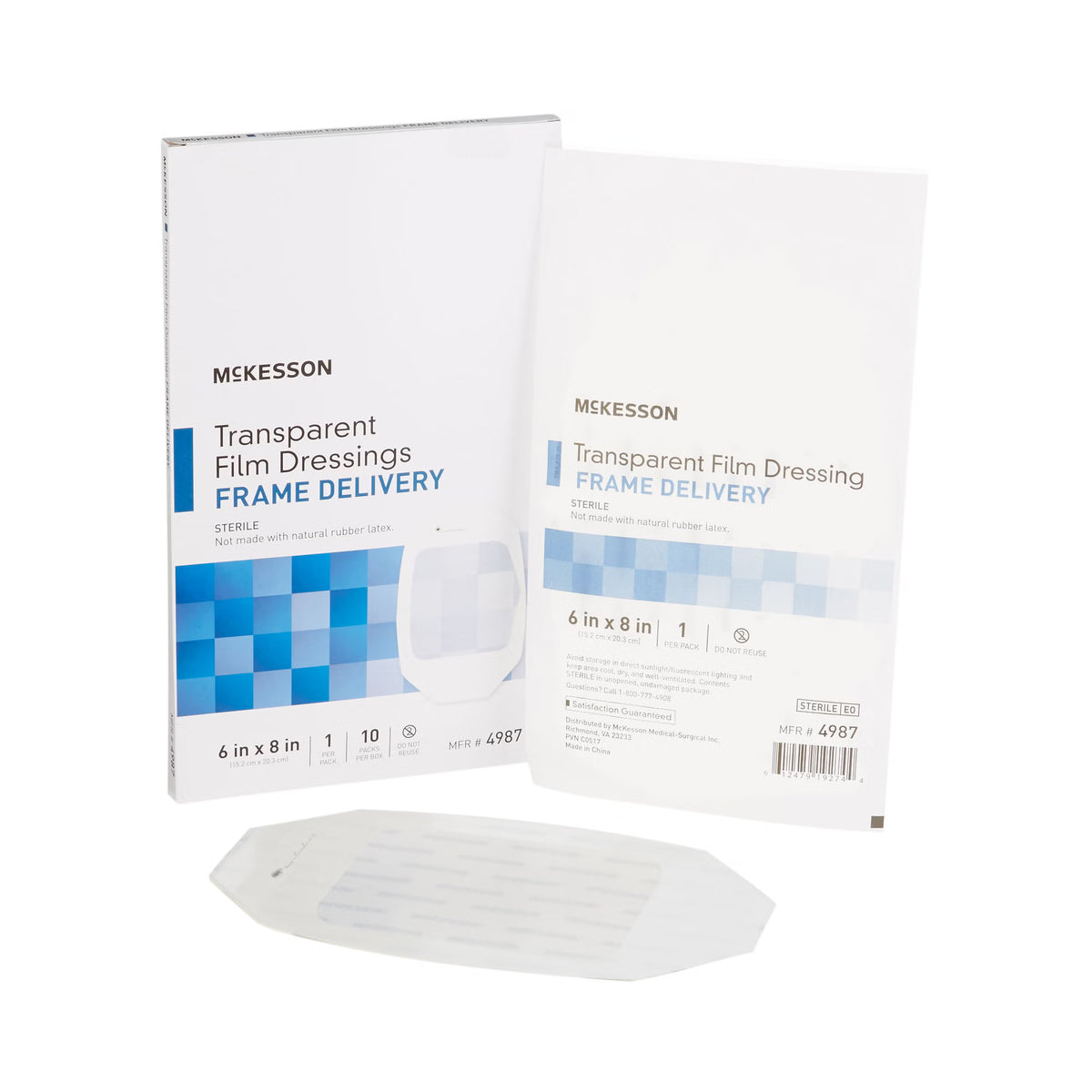 McKesson Octagonal Dressing with Frame-Style Delivery, 6 x 8 Inch, Transparent, 10/BX