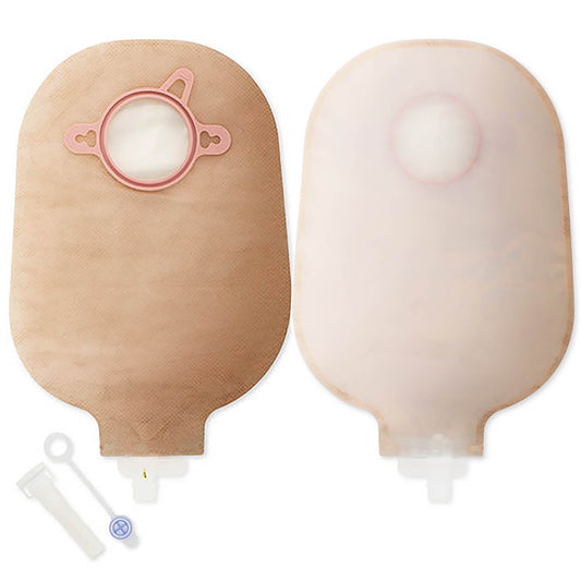 New Image™ Two-Piece Transparent Urostomy Pouch, 57 mm Flange, Red Color Match, 10/BX