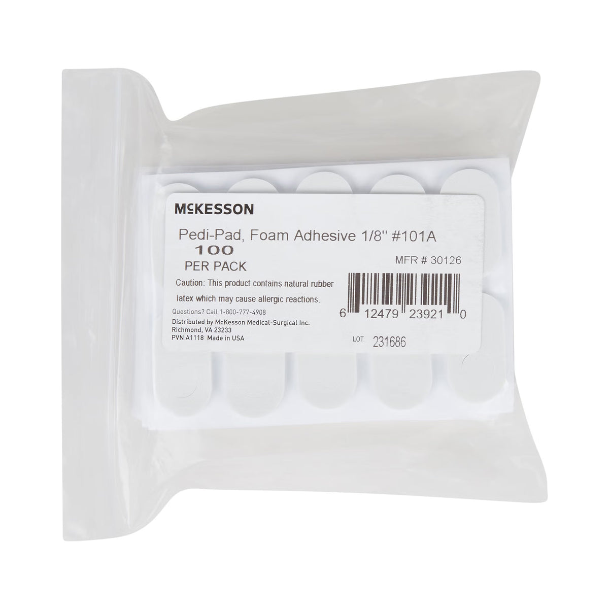 Mckesson Pedi-Pad Adhesive Protective Pad, Size 101-A, 1000/Cs