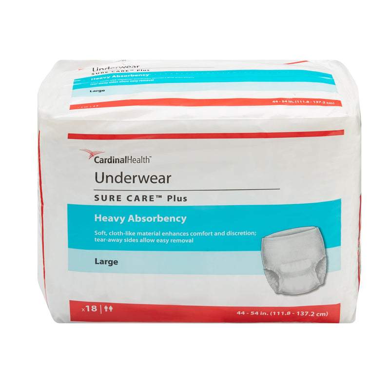 SURE CARE™ PLUS HEAVY ABSORBENT UNDERWEAR, LARGE, SOLD AS 72/CASE CARDINAL 1615A