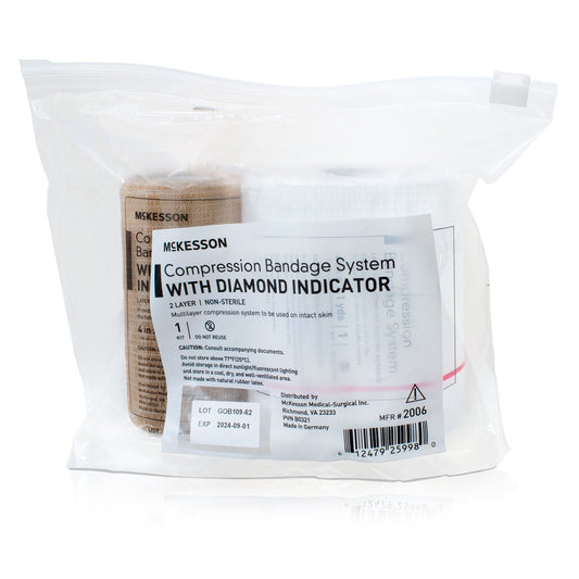 Mckesson Two-Layer Compression Bandage System, 4 Inch X 1 Yard, 8/Cs