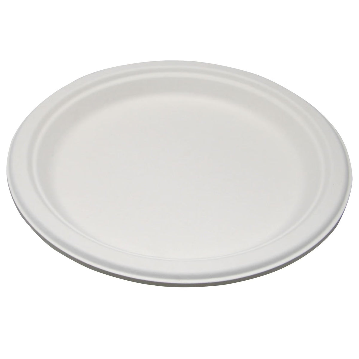 Plates, Fiber Bagasse Sugarcane Wht 9" (500/Cs), 500/Cs