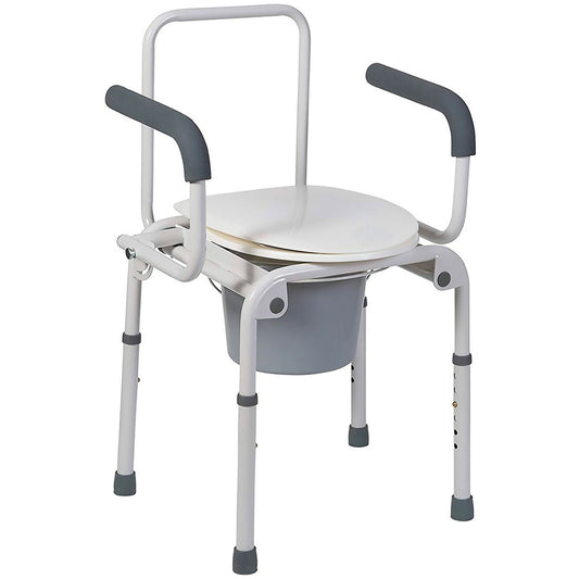 Mabis® Drop-Arm Steel Commode, 1/Ea