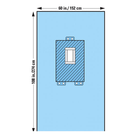 Halyard Sterile Pediatric Laparotomy Abdominal Drape, 60 W X 108 L Inch, 15/Cs