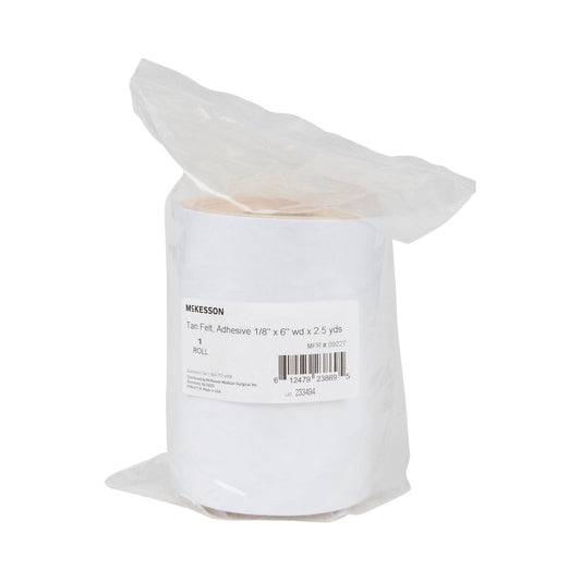 Mckesson Tan Wool / Rayon Adhesive Orthopedic Felt Roll, 6 Inch X 2.5 Yard, 20/Cs