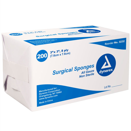 Dynarex® Gauze Sponge, 3 X 3 Inch, Eight-Ply, 4000/Cs