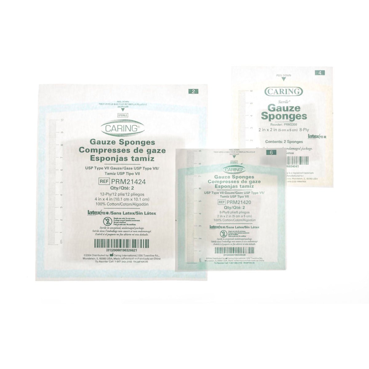Medline Sterile Gauze Sponge, 3 X 3 Inch, 12-Ply, 1200/Cs