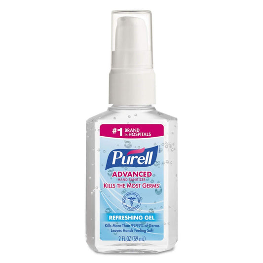 Purell® Advanced Hand Sanitizer 70% Ethyl Alcohol Gel, 2-Ounce Pump Bottle, 24/Cs