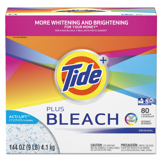 Tide Plus Bleach Powder Laundry Detergent, 2/Cs