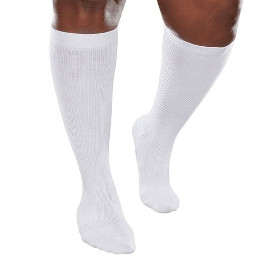 SOCK, COMPRSN CORESPUN MODRT SUPPORT WHT XLG 20-30MMHG (2/PR, 1/PR