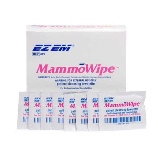 EZ EM Mammography Wipe, Scented, Benzalkonium Chloride, Ethyl Alcohol, 500/CS