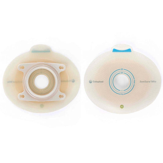 SenSura® Mio Click Ostomy Barrier, 22 mm Stoma Opening, Green Color Match, 5/BX