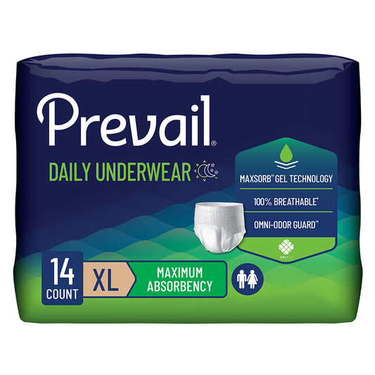 Prevail® Maximum Absorbent Underwear, Extra Large, 4/Cs
