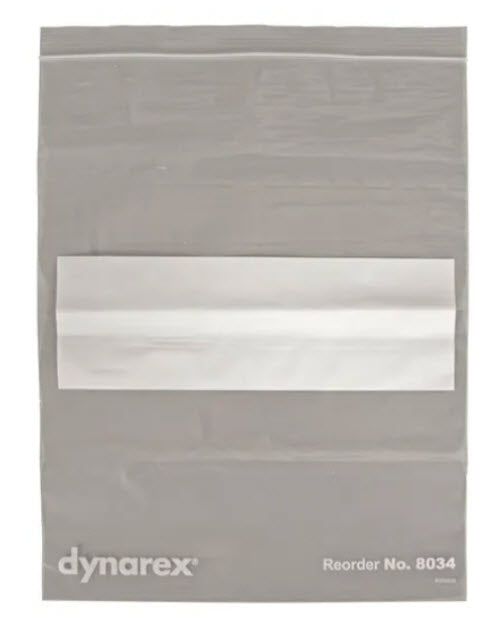 Dynarex Zip Closure Plastic Bags Zip Closure Plastic Bags, Clear With White Write-On Block 10" X 13", 2Mil, 100/Bx, 10 Bx/Cs -8034 - BriteSources