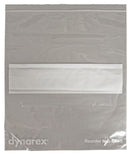 Dynarex Zip Closure Plastic Bags Zip Closure Plastic Bags, Clear With White Write-On Block, 13" X 15", 2Mil, 100/Bx, 10 Bx/Cs -8035 - BriteSources