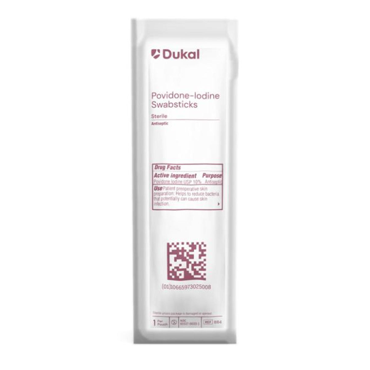 Dukal Povidone-Iodine Impregnated Swabstick, 4 Inch, 150/Cs