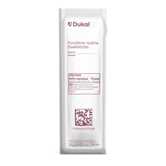 Dukal Povidone-Iodine Impregnated Swabstick, 4 Inch, 150/Cs