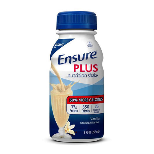 Ensure® Plus Nutrition Shake, Vanilla, 8-ounce bottle, 16/CS