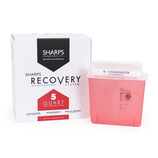 Sharps Recovery System™ Mailback Sharps Container, 12-1/4 x 4-3/4 x 10-1/2 Inch, 1/EA