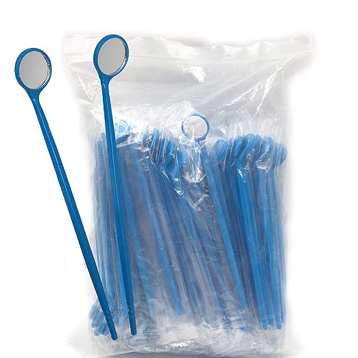 DISPOSABLE DENTAL MIRRORS FOR USE IN DENTAL KITS, BLUE, EACH POLY BAGGED, 100/CTN, SOLD AS CARTON JM 10000191