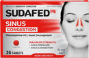 J&J Sudafed & Sudafed Pe Sinus Medicine Sudafed Tabs Max Strength 10Ct6/Bx 4Bx/Cs -22783 - BriteSources