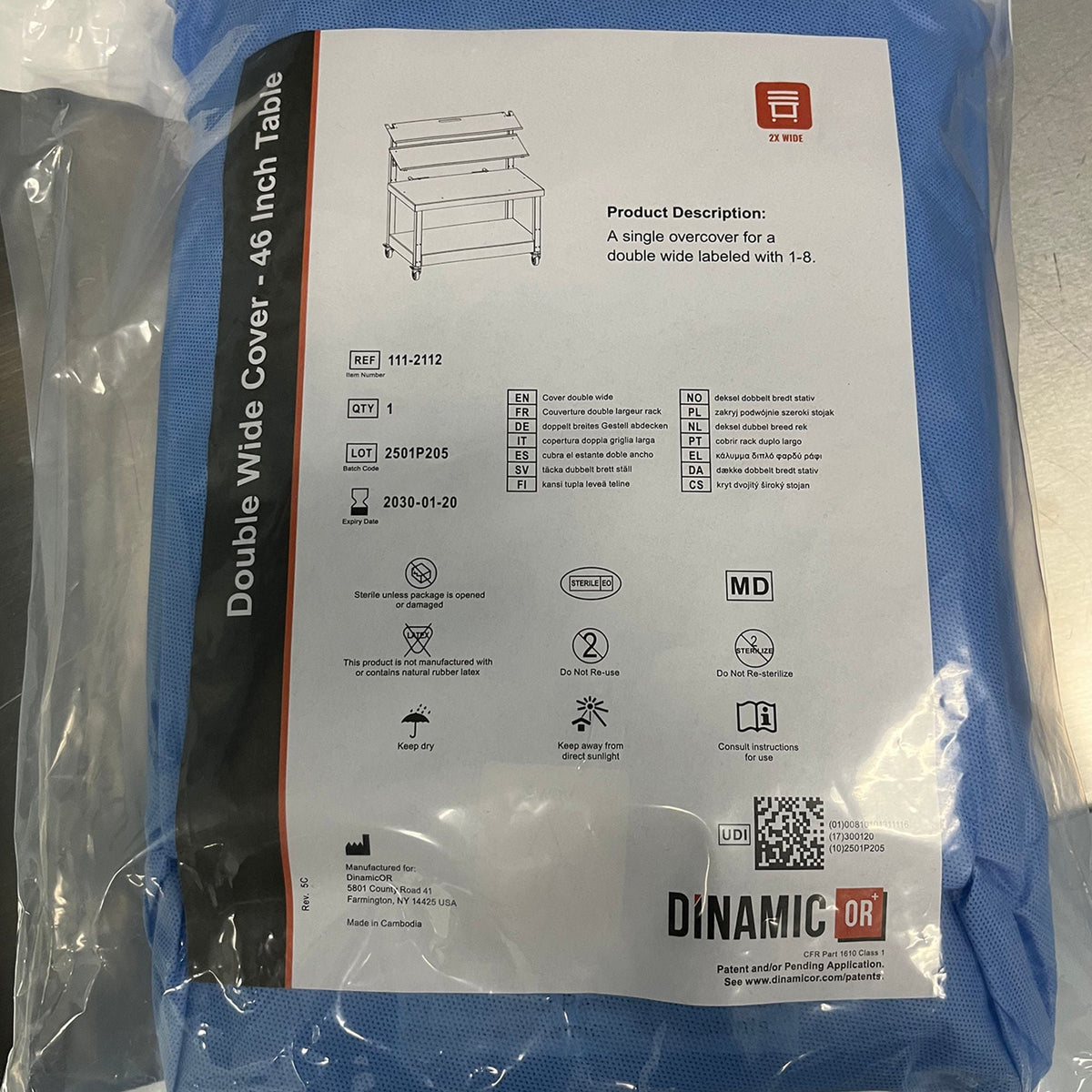 Drape, Tbl Dinamicor Disp Cvrw/Proced Fee App Sm 46" (12/Bx, 12/Bx
