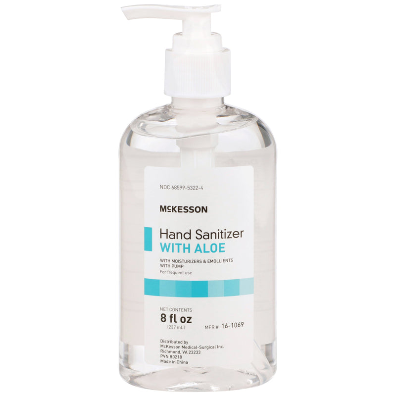 MCKESSON GEL HAND SANITIZER WITH ALOE, 8 OZ. PUMP BOTTLE, SOLD AS 24/CASE MCKESSON 16-1069
