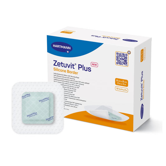 Zetuvit® Plus Silicone Border Super Absorbent Dressing, 3 x 3 Inch, 10/BX