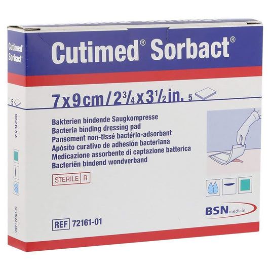 Cutimed® Sorbact® Antimicrobial Mesh Dressing, 2¾ x 3½ Inch, 5/BX