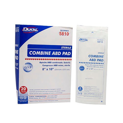 Dukal™ Sterile Abdominal Pad, 8 X 10 Inch, 1-Ply, 320/Cs
