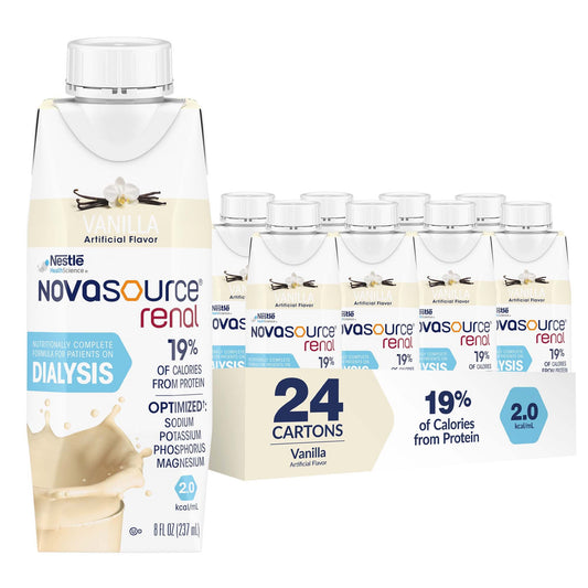 Novasource® Renal Vanilla Formula for Patients on Dialysis, 8-ounce Carton, 24/CS