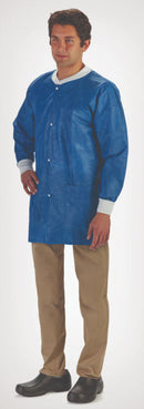 Graham Medical Elite Lab Coat Labmates Coat 3-Pocket 4Xlnonwoven Blu 10/Bg, 5 Bg/Cs -85241 - BriteSources