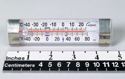 Horizontal Refrigerator / Freezer Thermometer, 1/EA