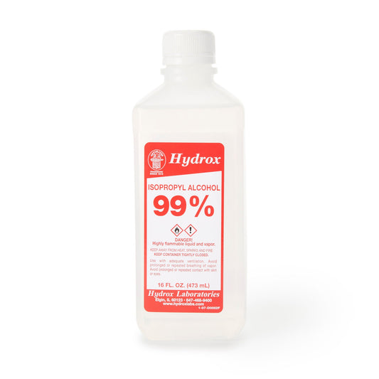 Hydrox 99% Isopropyl Alcohol For Technical Use, 16-Ounce Bottle, 12/Cs
