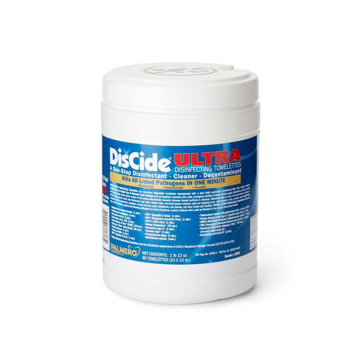Discide® Ultra Disinfecting Towelettes, 60/Cn