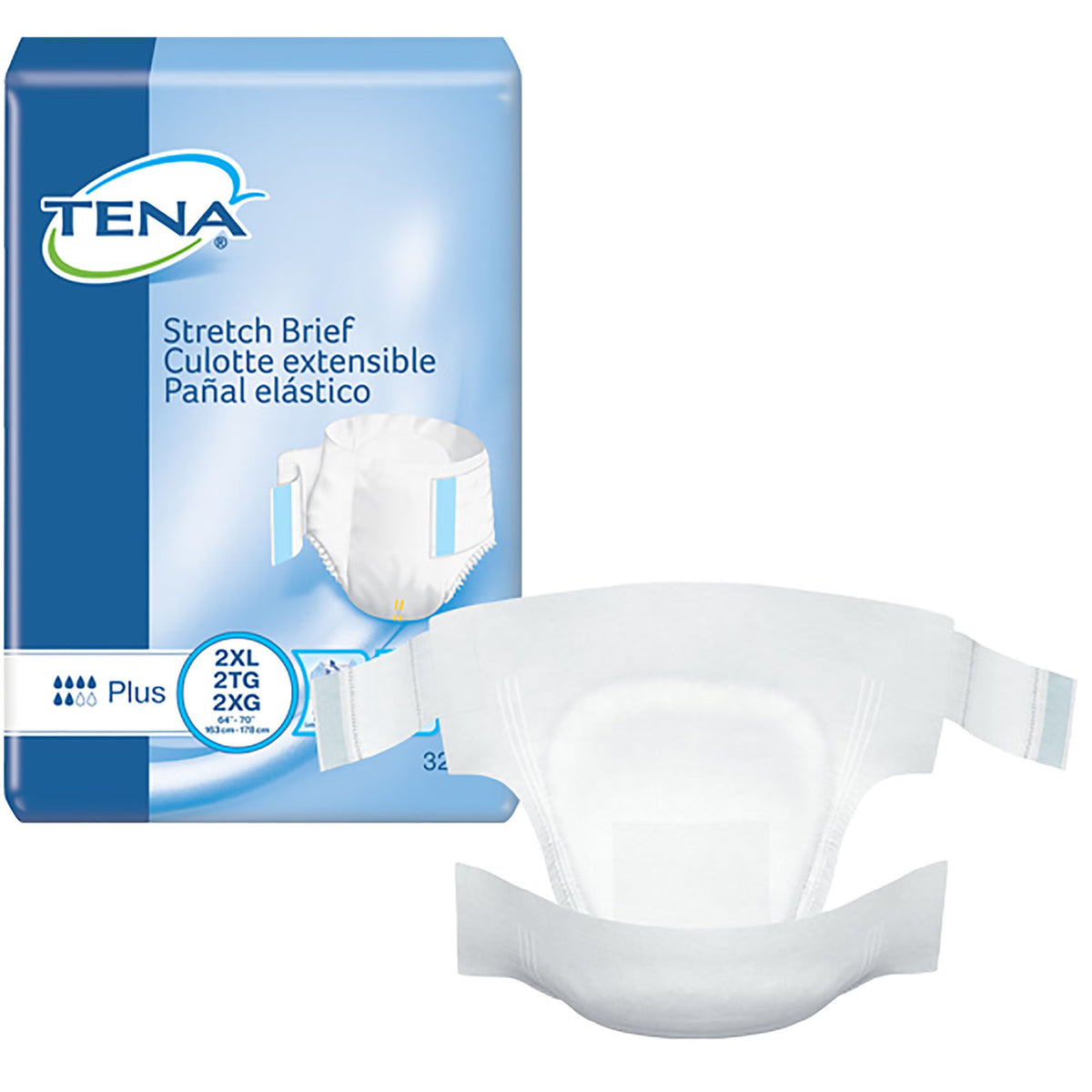 Tena® Stretch™ Plus Incontinence Brief, 2X-Large, 32/Pk