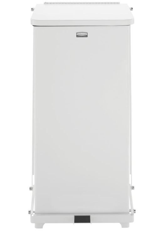 Can, Trash Rubbermaid Step-Ondefender Wht 24Gl W/Plas Liner, 1/Ea