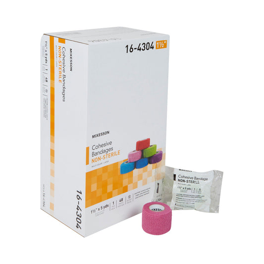Mckesson Self-Adherent Closure Cohesive Bandage, 1-1/2 Inch X 5 Yard, 48/Cs