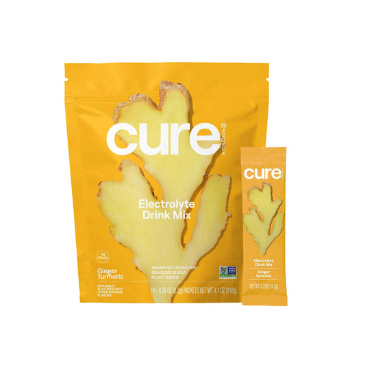 Cure Electrolyte Drink Mix, Ginger Turmeric, 7.7-Gram Packets, 168/Cs