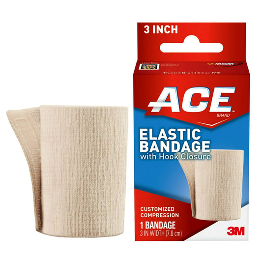3M™ Ace™ Single Hook-And-Loop Closure Elastic Bandage, 3 Inch Width, 72/Cs