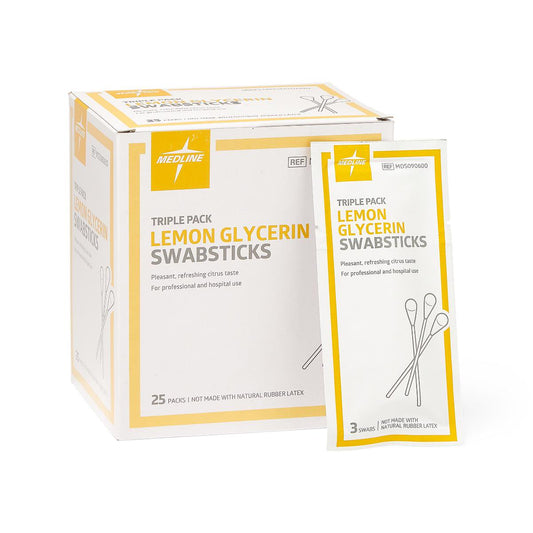 Swabstick, Lemon Glycerine (25Pk/Bx) Medlne, 250/Cs