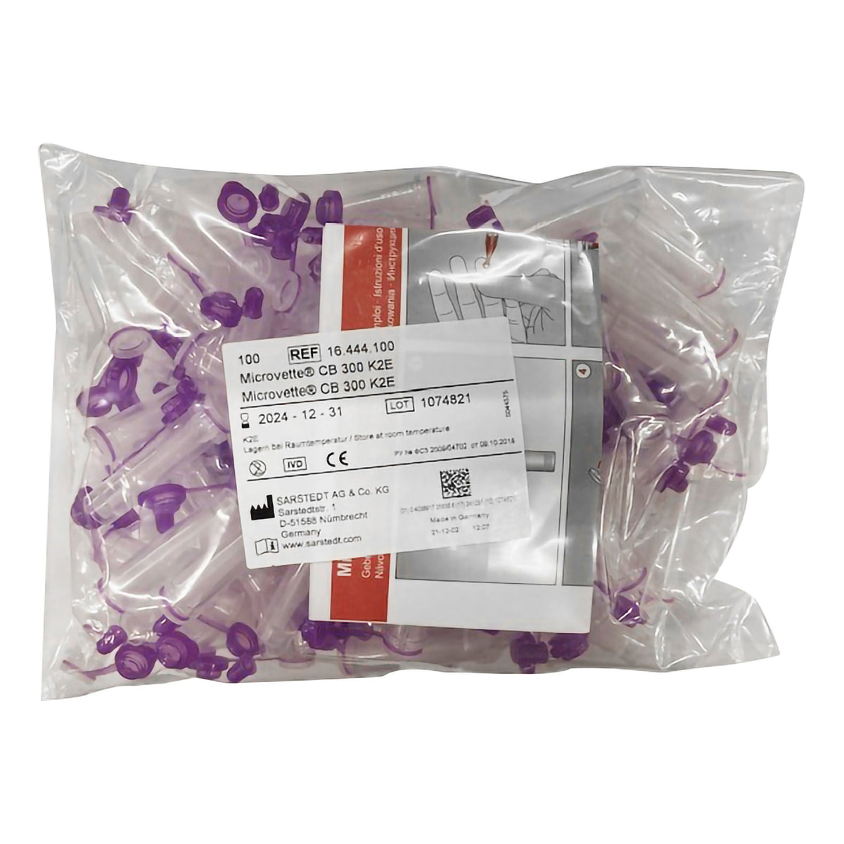 Microvette® CB 300 Capillary Blood Collection Tube, 300 µL, 10.8 x 43.7 mm, 10/CS