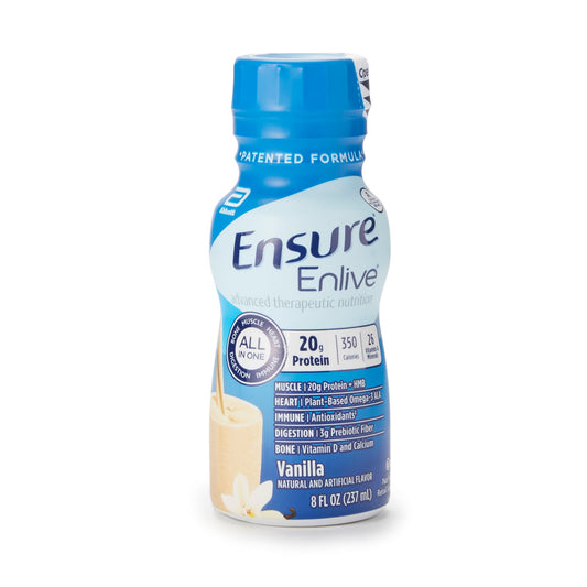 Ensure® Enlive® Vanilla Advanced Nutrition Shake, 8-ounce Bottle, 24/CS