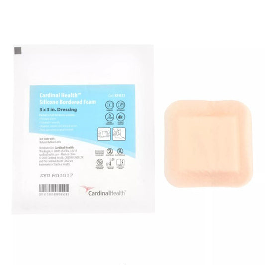 Dressing, Sil Border 5Layer Adh Str 3"X3" (10/Bx 5Bx/Cs), 50/Cs