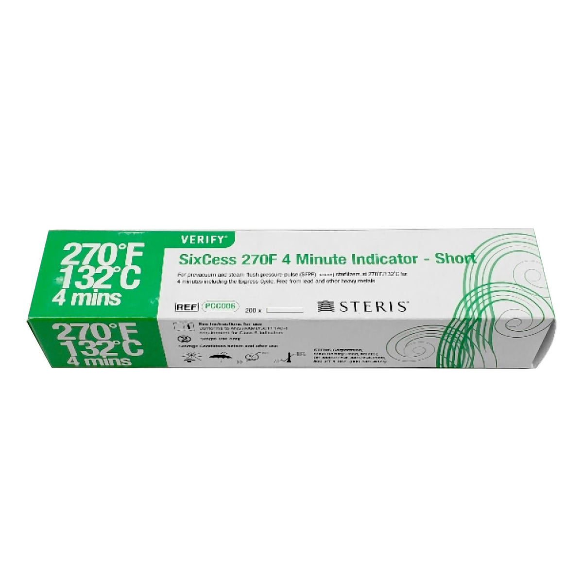 Verify™ SixCess™ Steam Indicator Strips, 4 Minute Indicator Short, 1/BX