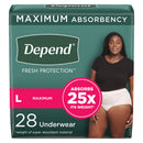 DEPEND® FRESH PROTECTION™ WOMEN'S MAXIMUM ABSORBENCY UNDERWEAR, LARGE, SOLD AS 28/PACK KIMBERLY 53743