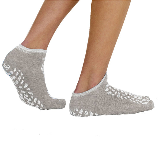 Terry Treads® Slipper Socks, Extra Large, Gray, 48/CS