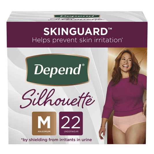 Depend® Silhouette® Classic Women'S Underwear, Medium, Pink, 22/Pk