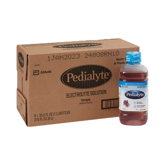 Pedialyte® Grape Electrolyte Solution, 1 Liter Bottle, 8/Cs