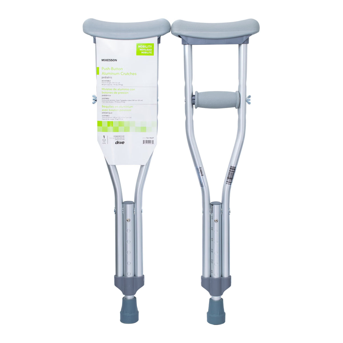 McKesson Underarm Crutches for Children 3'7" to 4', 10/CS